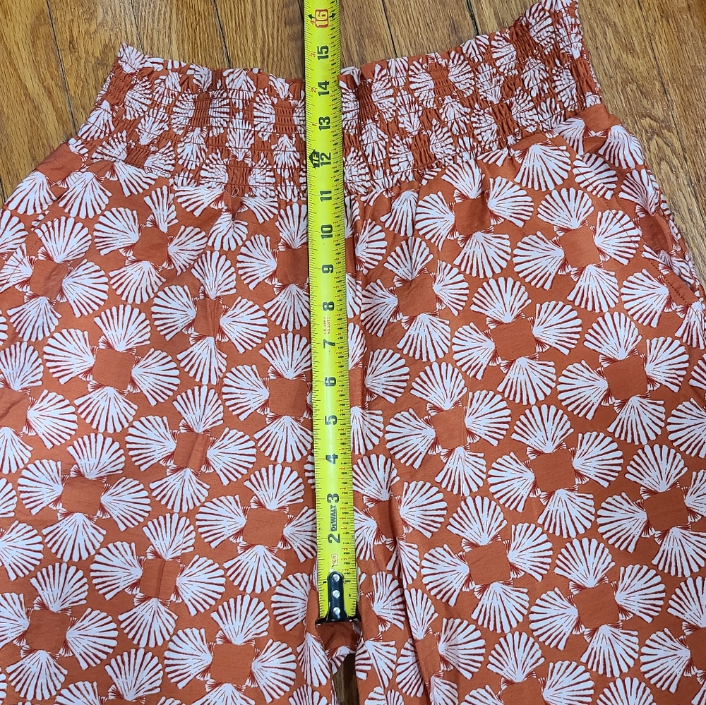 Maeve Anthropologie Seashell Printed Wide-Leg Pants Medium - Picture 13 of 15